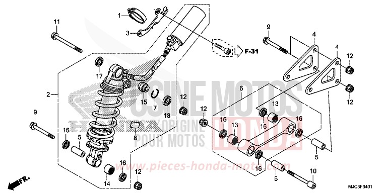 COUSSIN ARRIERE (CBR600RA) de CBR600RR ABS ROSS WHITE (NH196) 2013